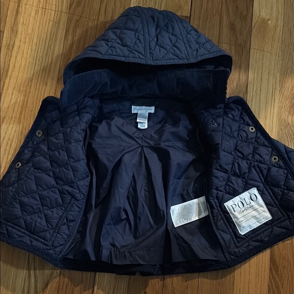 Polo by Ralph Lauren Dark Navy Quilted Hooded Kids Puffer Jacket